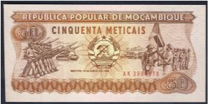 Mozambique 50 Meticais 1986 P129 Banknote