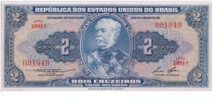 1958  REPUBLICA DOS ESTADOS UNIDOS BO BRASIL  2 *DOIS* CRUZEIROS 

**4-DIGIT SERIAL #**

P151b Banknote