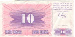 Banknote from Bosnia