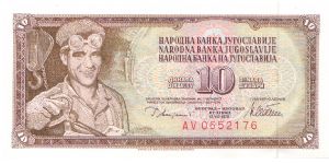 1978 NARODNA BANKA JUGUSLAVIJE 10 DINARA

P87a Banknote