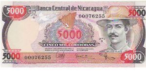 SERIE G

5000 CORDOBAS

00076255

P # 146 Banknote