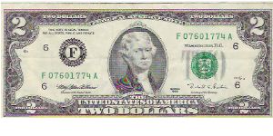 SERIE 1995

TWO DOLLARS

F 07601774 A Banknote