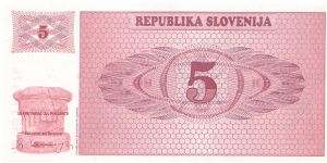 1990 REPUBLIKA SLOVENIJA 5 TOLARJEV 

P3 Banknote