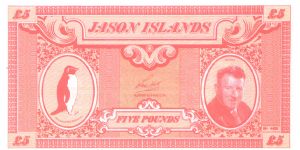 1979 JASON ISLANDS 5 POUNDS

*NOTES VALID ONLY TILL DECEMBER 31, 1979* Banknote