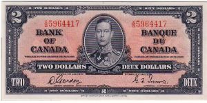 DOMINION OF CANADA
 $2.0 Banknote