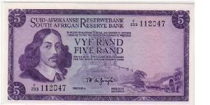RESERVE BANK OF SOUTH AFRICA-
5 RANKS Banknote