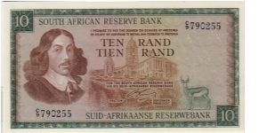 RESERVE BANK OF SOUTH AFRICA-
 10 RANKS Banknote