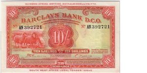 SOUTH WEST AFRICA-
 10/-
DIFERENT SIGNITURE Banknote