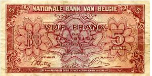 Banknote from Belgium