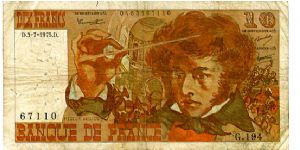 10 Francs
Multi
Louis Hector Berlioz 1803 – 1869 French Romantic composer, conducting an 

orchestra
Hector Berlioz playing a string instrument;
Wtrmk Hector Berlioz Banknote