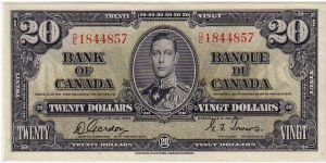 DOMINION OF CANADA-
 $20.0 KGVI Banknote