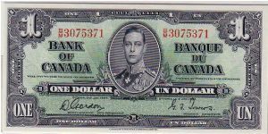 BANK OF CANADA-
$1.0 KGVI Banknote
