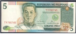 Philippines 5 Peso 1985 P168. Banknote