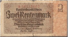 P174
2 Rentenmark Banknote