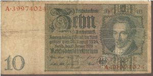 P180
10 Reichsmark Banknote