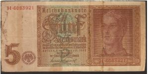 P186
5 Reichsmark Banknote