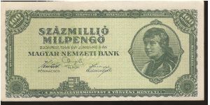 P130, 136
100,000,000 B Pengo Banknote