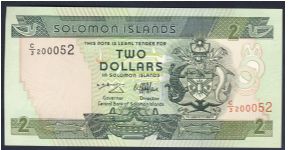 Solomon Islands 2 Dollars 1997 P18. Banknote