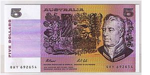 COMMONWEALTH OF AUSTRALIA-
 $5.0 Banknote