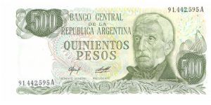 1977-82 ND BANCO CENTRAL DE LA REPUBLICA ARGENTINA 500 *QUINIENTOS* PESOS

P303a Banknote