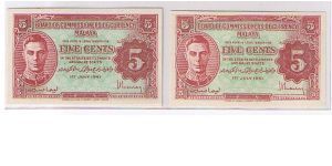 MALAYA-1942- 
5CENTS Banknote
