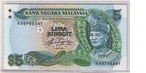 BANK OF MALAYSIA-
$5 RIGGIT Banknote