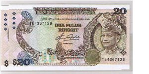 BANK OF MALAYSIA-
 $20 RIGGIT Banknote