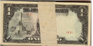 PI-109b VERY RARE bundle of double block number 1 Peso notes, block number 83. Banknote