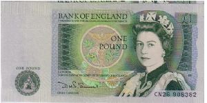 BANK OF ENGLAND-
 1 POUND Banknote