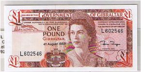 GOVERNMENT OF GIBRALTAR-
 1 POUND Banknote