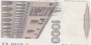 1000 LIRE

EB  368228  G

P # 109 A Banknote