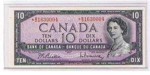 BANK OF CANADA-
$10 * NOTES Banknote