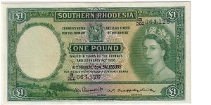 SOUTHERN RHODESIA
 1 POUND Banknote