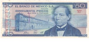 1981 BANCO DE MEXICO S.A. 50 *CINCUENTA* PESOS

P73 Banknote