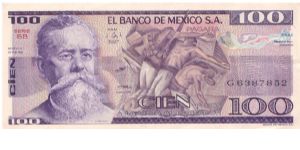 1981 BANCO DE MEXICO S.A. 100 *CIEN* PESOS

P74a Banknote