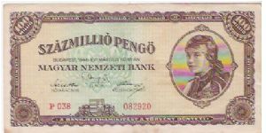 100,000,000 PENGO

29.4.1946

P  038   082920

P # 124 Banknote
