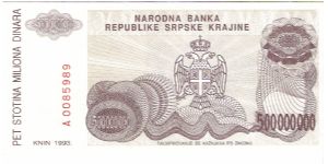 Banknote from Croatia