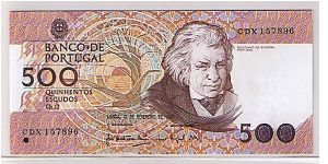 BANK OF PORTUGAL-
 500 ESCUDOS Banknote