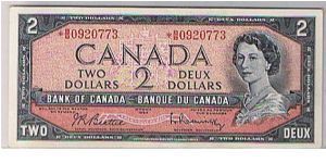 BANK OF CANADA-
 $2.0 * STAR NOTE WITH B/B Banknote