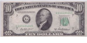 1950 B $10 CHICAGO FRN Banknote