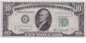 1950 D $10 CHICAGO FRN Banknote
