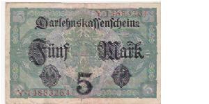 5 MARK

Y-14883264

1.8.1917

P # 56 Banknote