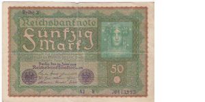 50 MARK

AJ-B No443.993

24.6.1919

P # 66 Banknote