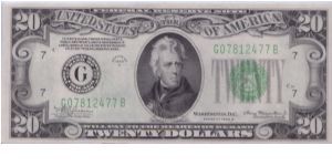 1934 A $20 CHICAGO FRN 

**GREEN SEAL** Banknote