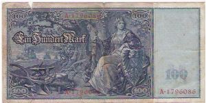 100 mark

A-1796086

10.9.1909

P # 38 Banknote