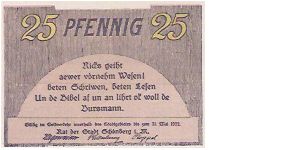 25 PFENNIG Banknote