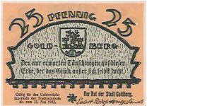 25 PFENNIG Banknote