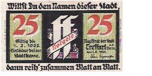 25 PFENNIG Banknote