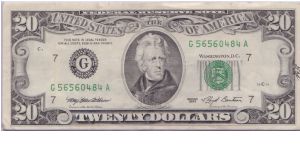 1993 $20 CHICAGO FRN Banknote