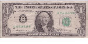 1969 B $1 CHICAGO FRN Banknote